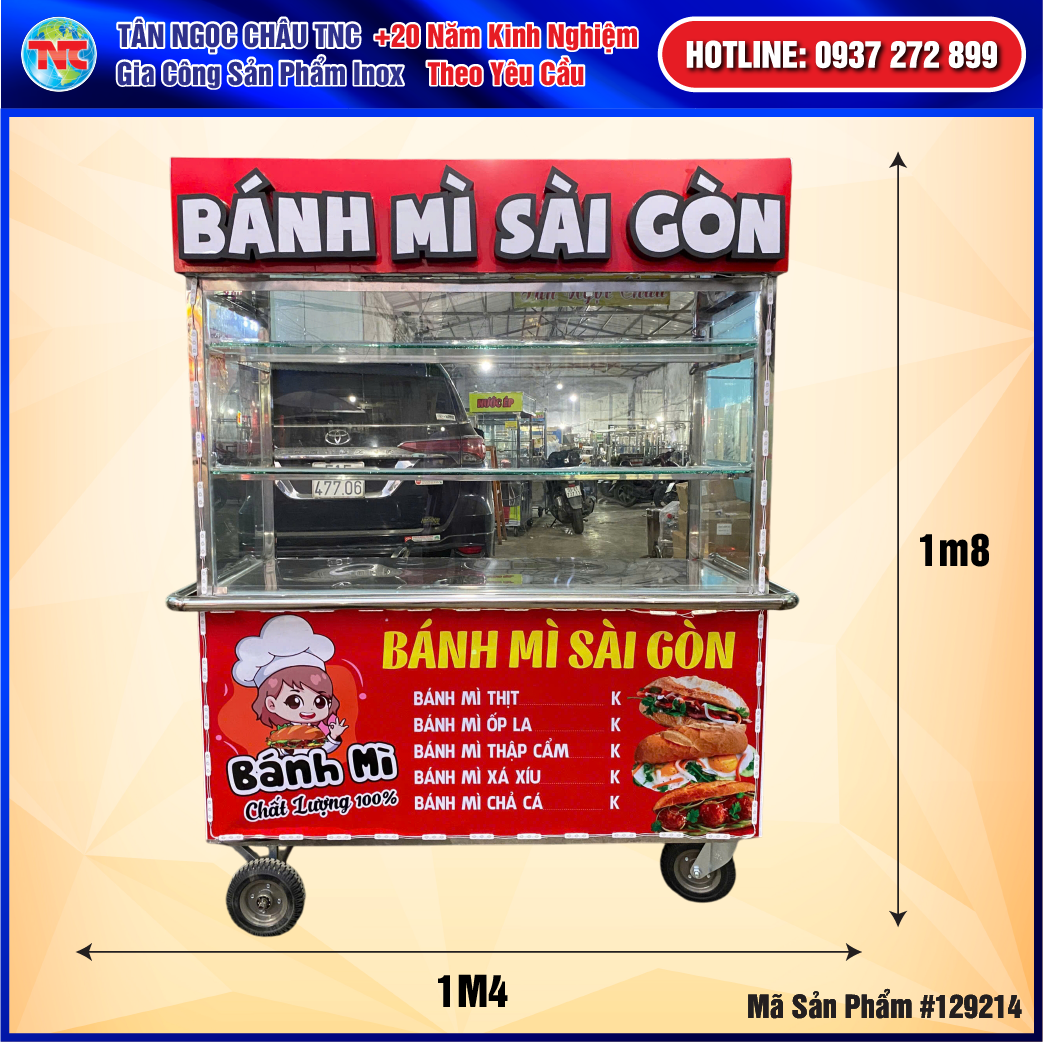 Xe Bánh Mì Đèn Chữ Nổi Led 3 Mắt Quanh Xe - Giao Hàng Tận Nhà
